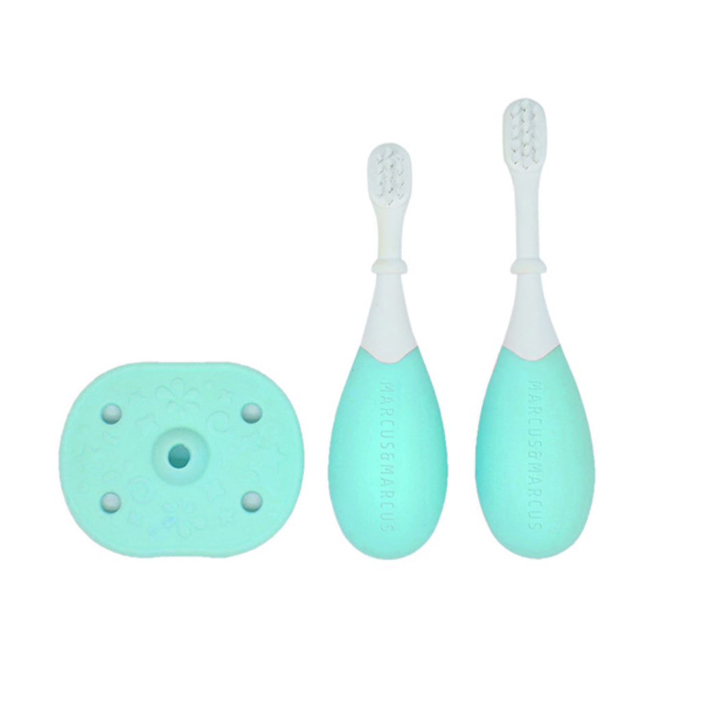Marcus&Marcus  Palm Grasp Toddler Training Toothbrush  - Blue