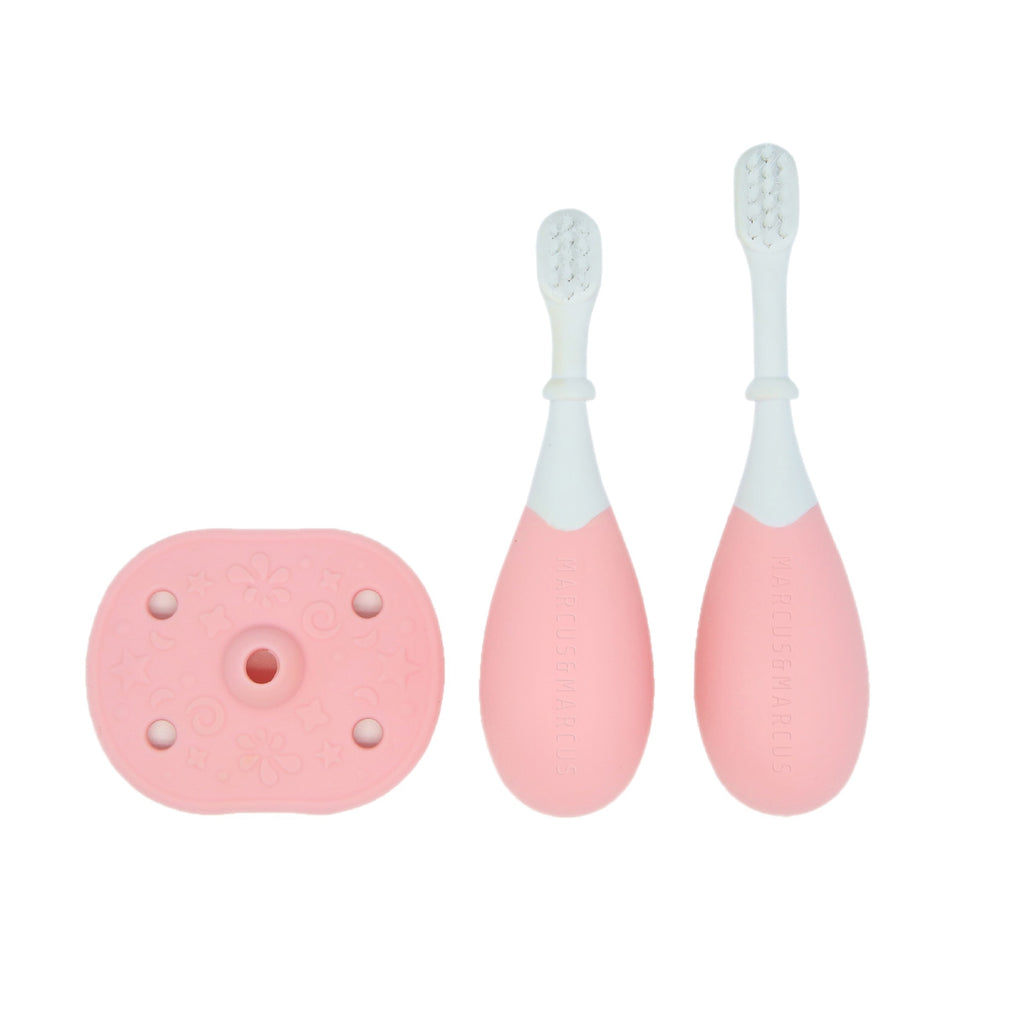 Marcus&Marcus  Palm Grasp Toddler Training Toothbrush  - Pink