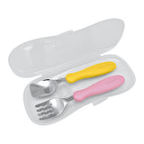 Edison New Fork&Spoon Kids With Case （mango/peach）