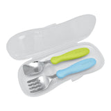 Edison New Fork&Spoon Kids With Case （kiwi/sky）