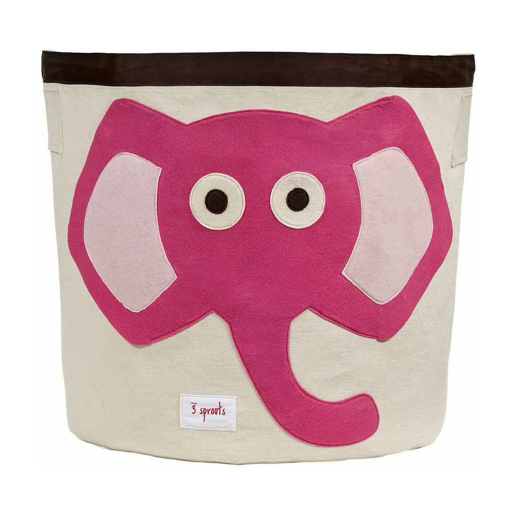 3 Sprouts Storage Bin Pink Elephant