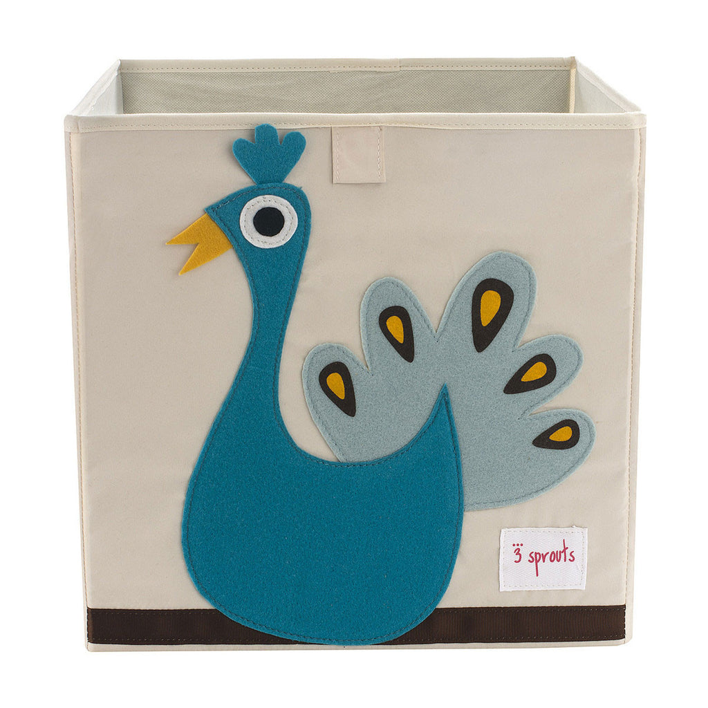 3 Sprouts Storage Box Blue Peacock