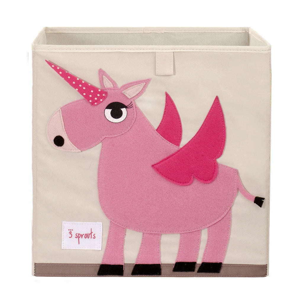 3 Sprouts Storage Box Pink Unicorn