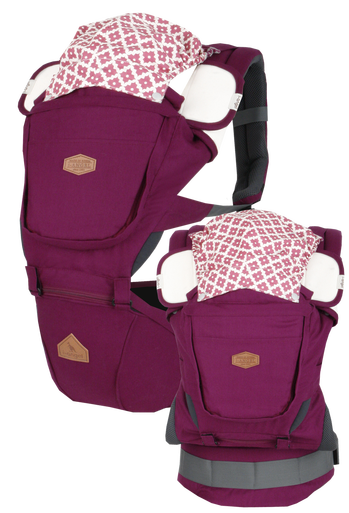 i-angel Baby Carriers Hipseat Rainbow 3in1 Floral Plum
