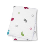 Lulujo Muslin Cotton Wrap Whales - DarlingBaby