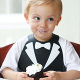 Make My Day - baby bib - Tux - Black/White