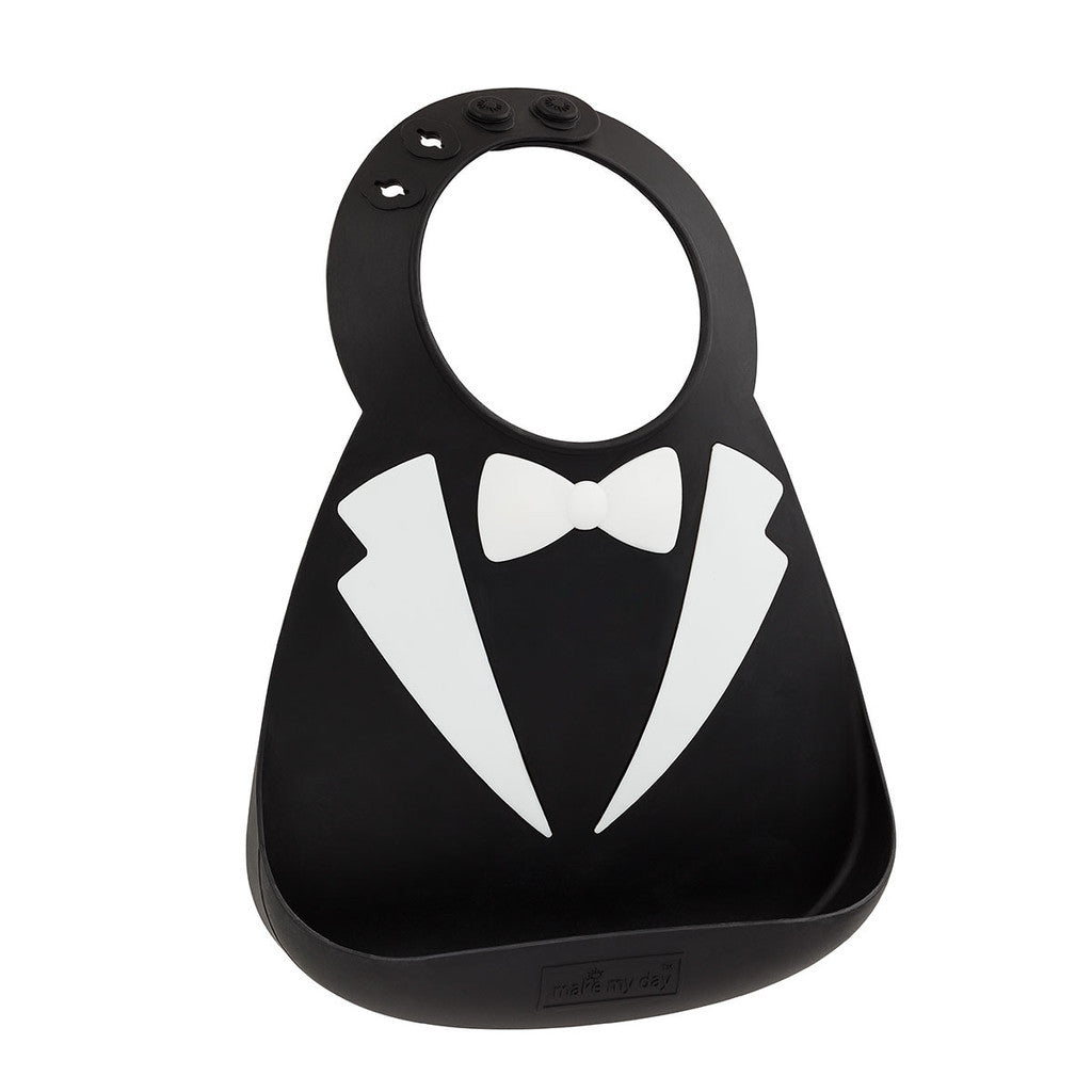 Make My Day - baby bib - Tux - Black/White