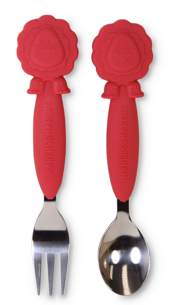 Marcus & Marcus Silicone Children's Cutlery Red Lion