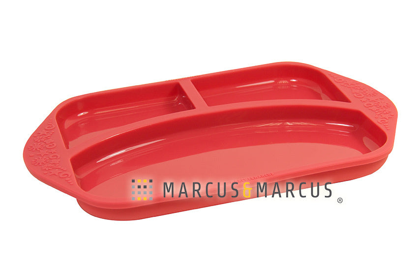 Marucs & Marucs Silicone Children's Divided Feeding Plate Red