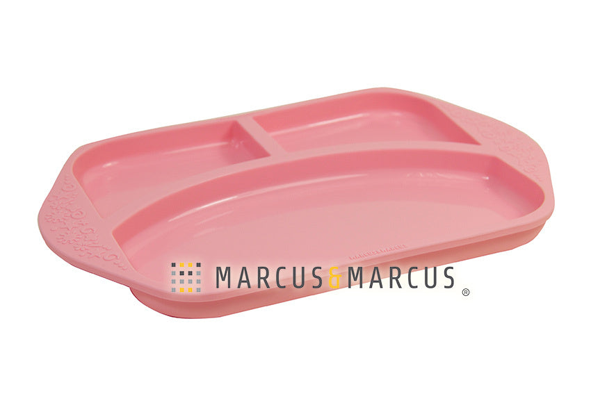 Marcus & Marcus Silicone Children's Divided Feeding Plate Pink