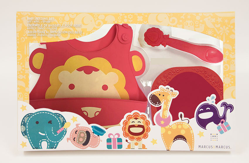 Marcus & Marcus Silicone Children's Gift Set Marcus Lion Red