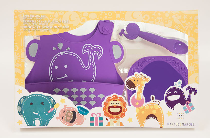 Silicone Children's Gift Set Willo Whale Purple
