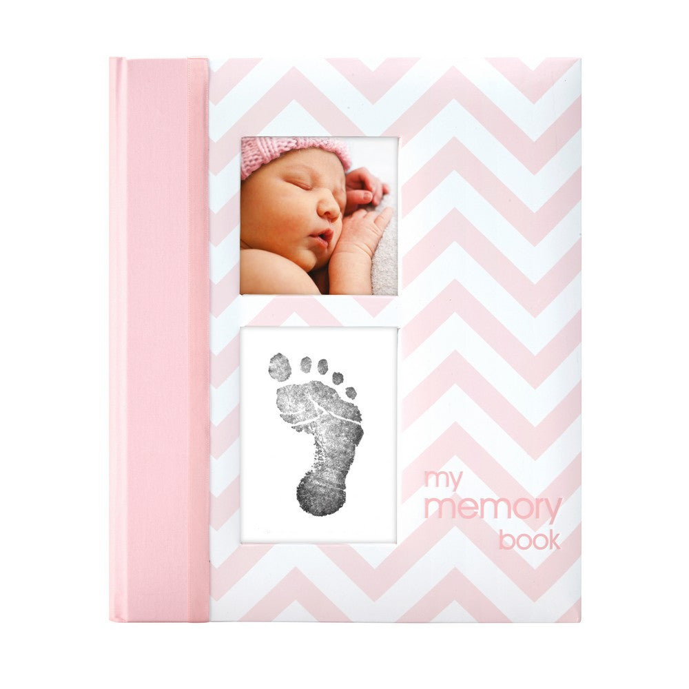 Pearhead Baby Book Chevron Pink