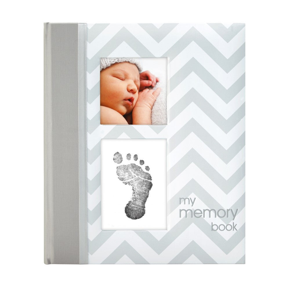Pearhead Baby Book Chevron Grey